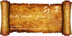 Szánthó Riza névjegykártya